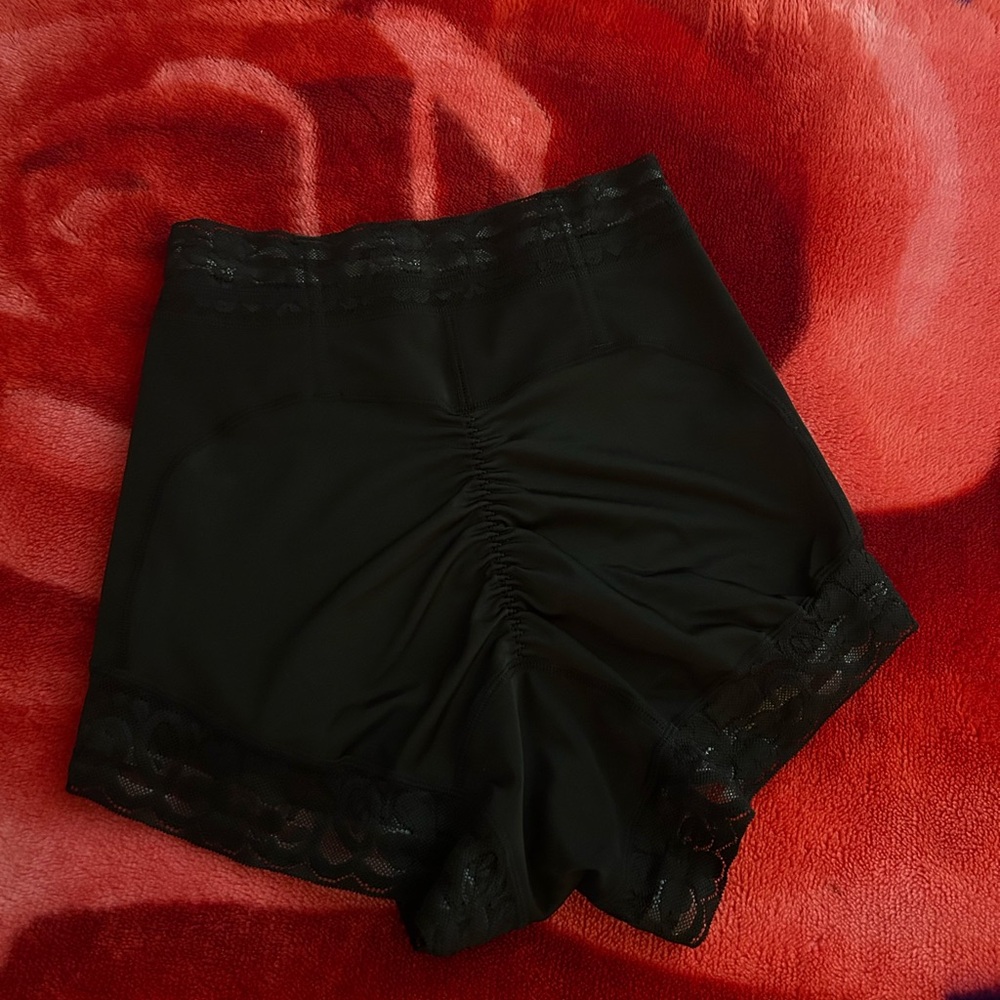 Black Lace High-Waisted Shorts